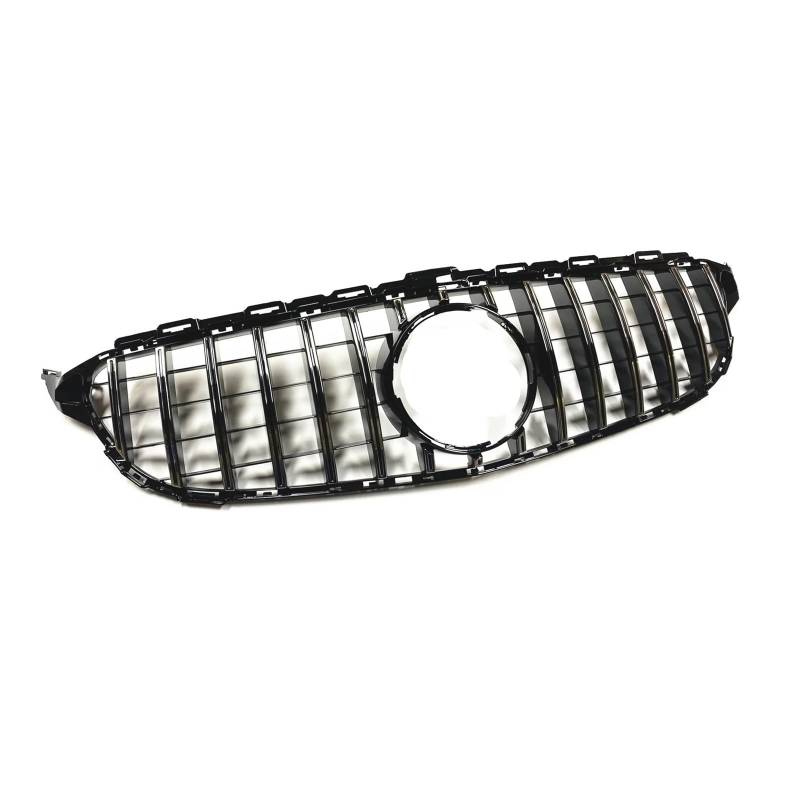 Facelift Grill Für Benz C-Klasse W205 2014–2018 C180 C200 C250 C300 C43 GT-Stil Kühlergrill Schwarz/Silber Obere Stoßstange Haube Mesh Kühlergrill Passend(Silber) von WANSONGHUI