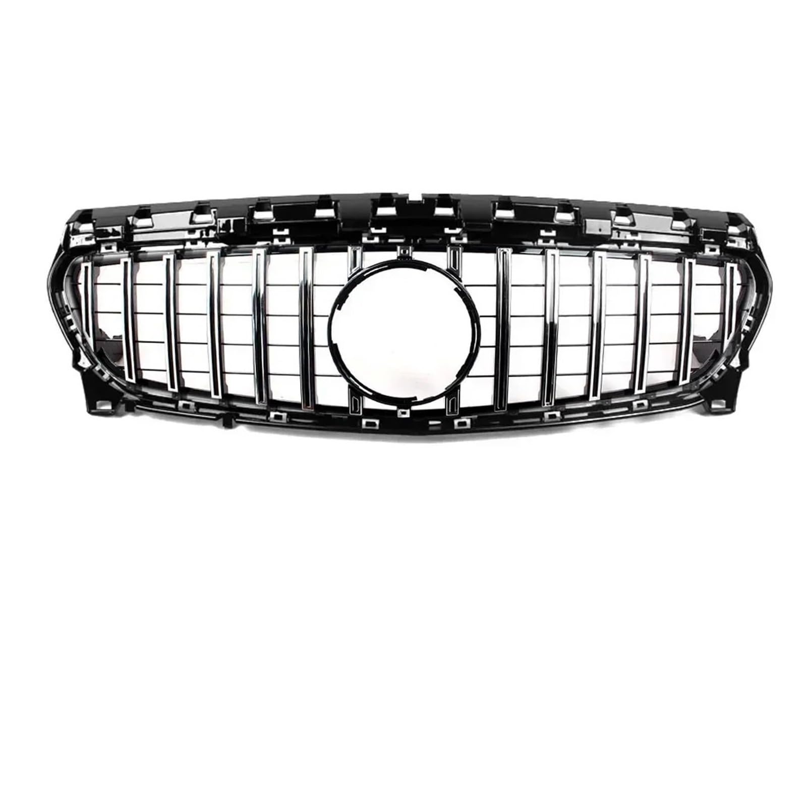 Facelift Grill Für Benz Für CLA-Klasse W117 2013 2014 2015 2016 Auto Fronteinlass Stoßstangengrill Sport Racing Grille GT Diamond Facelift Style Kühlergrill Passend(GT Silver) von WANSONGHUI