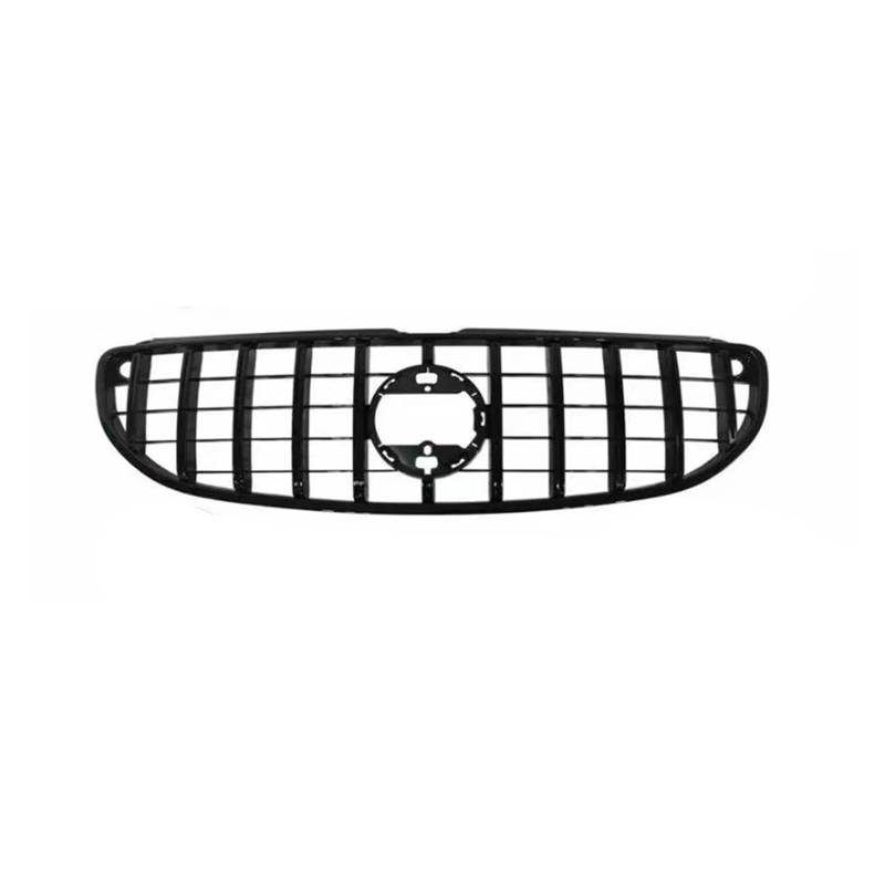 Facelift Grill Für Benz Für Smart Für Fortwo W453 2-Türer 2015-2019 Für Coupé Kühlergrill Grill GT Style Silber Schwarz Oberes Stoßstangenhauben-Maschengitter Kühlergrill Passend(Schwarz) von WANSONGHUI