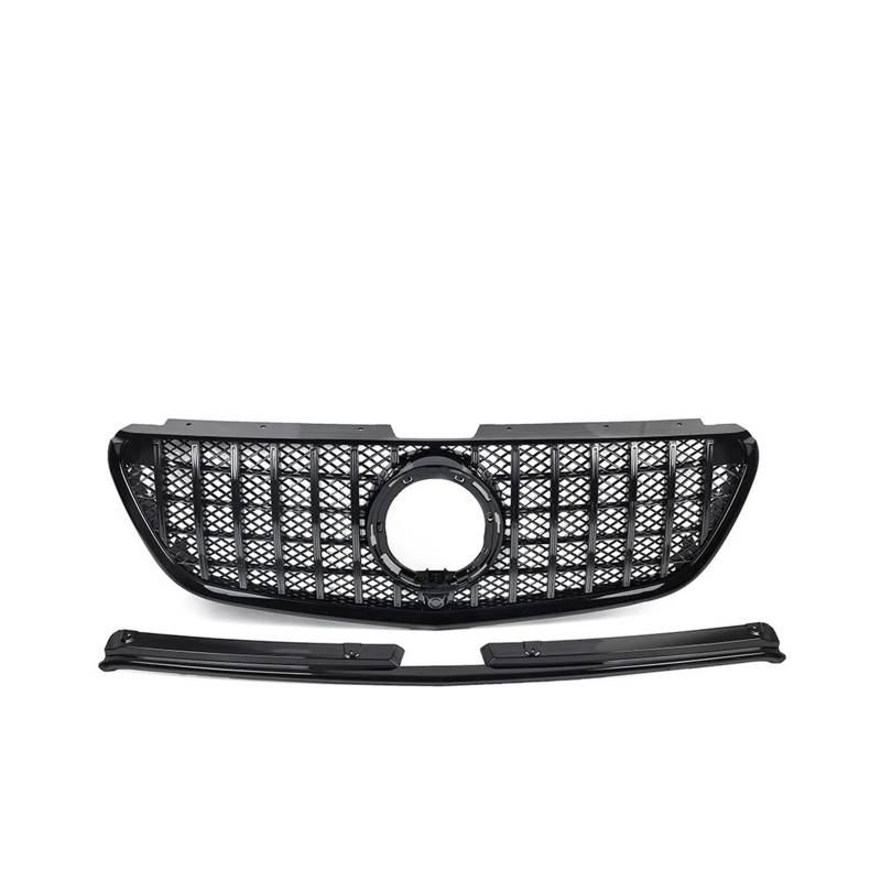 Facelift Grill Für Benz W447 Für Metris Für Vito 2016+ Auto Frontstoßstange Grill Kühlerhaube Grille Kühlergrill Passend(Schwarz) von WANSONGHUI