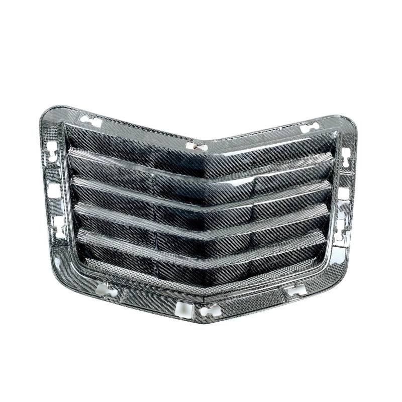 Facelift Grill Für Chevrolet Für Corvette Für C7 2014-2019 Frontmotor-Entlüftungshaubenabdeckung Kohlefaser-Auto-Oberhauben-Lufthutzenverkleidung Kanalauslass Kühlergrill Passend von WANSONGHUI