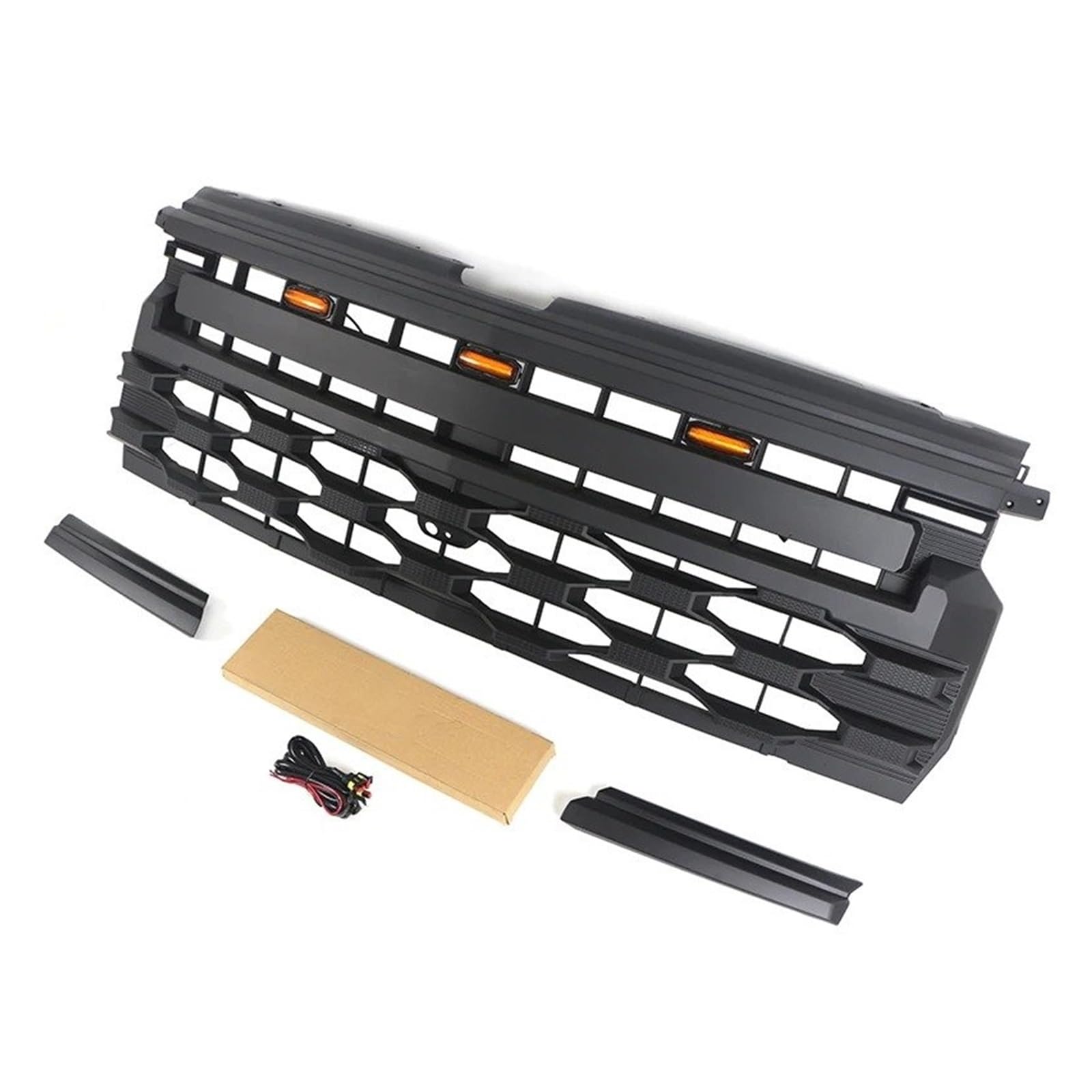 Facelift Grill Für Chevrolet Für Silverado 2023 2024 Frontgrill W/Licht Modifikation Racing Grill Kühlergrill Passend(Letter and Light) von WANSONGHUI