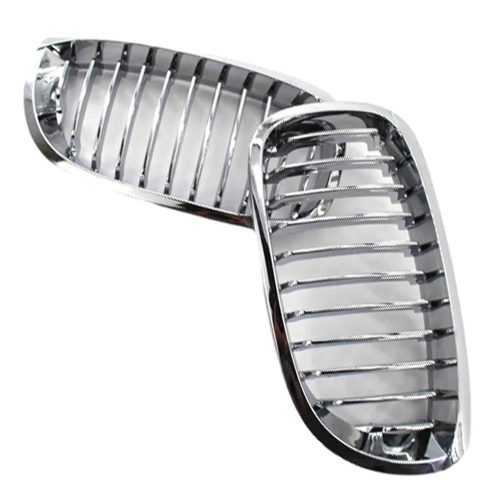 Facelift Grill Für E46 2-Türer Facelift 2003-2006 51137064317 Auto Vorderen Stoßfänger Nierengrill Racing Grill Chrom/Glänzend Schwarz Einzelne Lamelle Kühlergrill Passend(Chrome) von WANSONGHUI