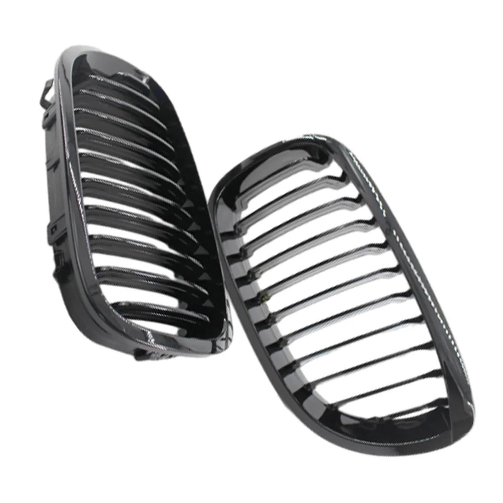 Facelift Grill Für E46 2-Türer Facelift 2003-2006 51137064317 Auto Vorderen Stoßfänger Nierengrill Racing Grill Chrom/Glänzend Schwarz Einzelne Lamelle Kühlergrill Passend(Glossy Black) von WANSONGHUI
