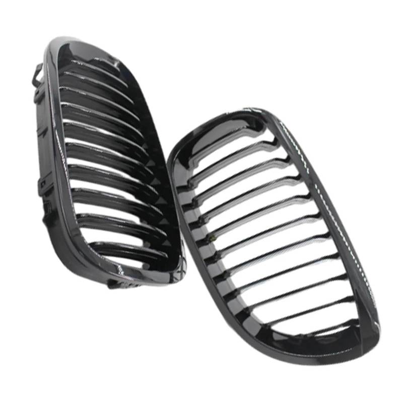 Facelift Grill Für E46 2-Türer Facelift 2003-2006 51137064317 Auto Vorderen Stoßfänger Nierengrill Racing Grill Chrom/Glänzend Schwarz Einzelne Lamelle Kühlergrill Passend(Glossy Black) von WANSONGHUI