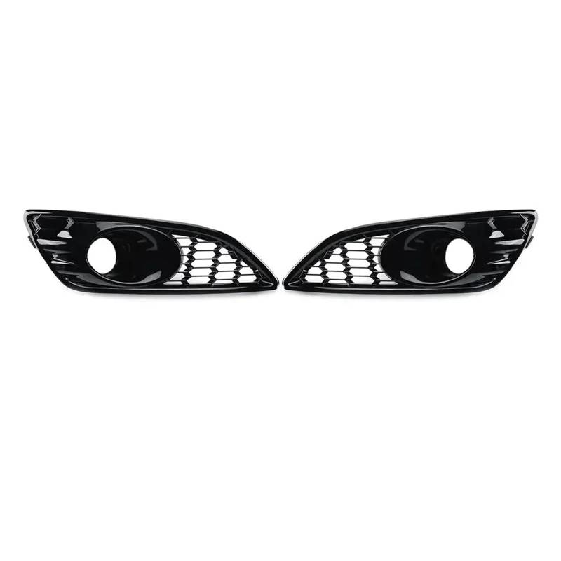 Facelift Grill Für Ford Für Fiesta MK7 Zetec S Sport 2012-2017 2 STÜCKE Mesh Honeycomb Frontstoßstange Nebelscheinwerfer Unterer Kühlergrill Nebelscheinwerfergrill Kühlergrill Passend(Gloss Black) von WANSONGHUI