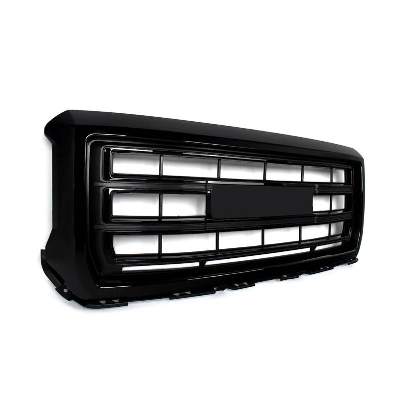 Facelift Grill Für GMC Für Sierra 1500 Für SLT 2014-2015 Glänzend Schwarz Frontstoßstange Oberer Kühlergrill Lufteinlass Mesh Grill Kühlergitter Fronthaubengrills Kühlergrill Passend von WANSONGHUI