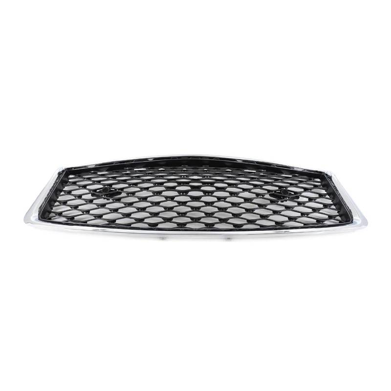 Facelift Grill Für Infiniti Q50 Q50S 2018 2019 2020 2021 2022 2023 Auto Honeycomb Frontstoßstange Center Upper Mesh Grille Grill Mit Sensorloch Kühlergrill Passend(Chrome Black) von WANSONGHUI