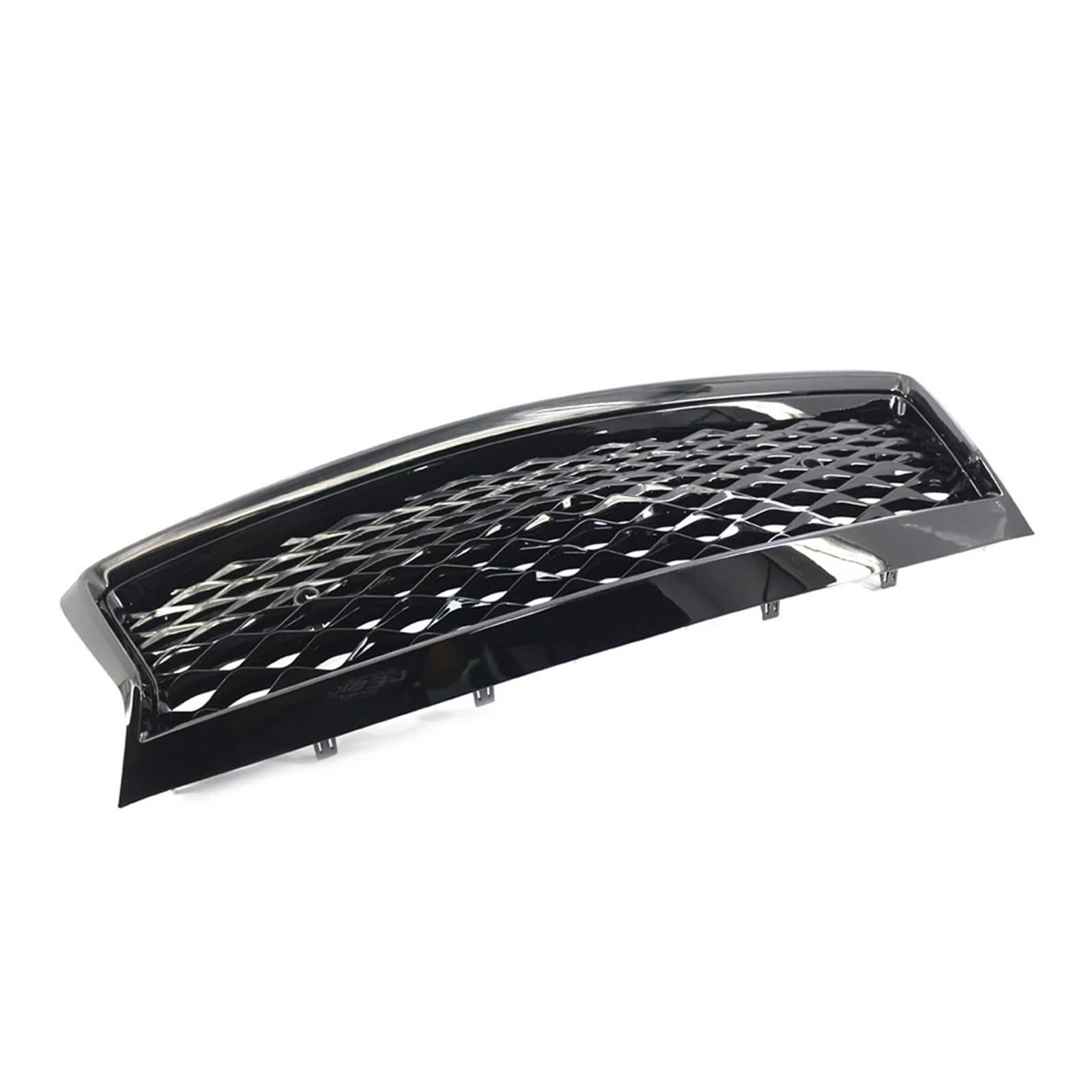 Facelift Grill Für Infiniti Q50 Q50S 2018 2019 2020 2021 2022 2023 Auto Honeycomb Frontstoßstange Center Upper Mesh Grille Grill Mit Sensorloch Kühlergrill Passend(Glossy Black) von WANSONGHUI