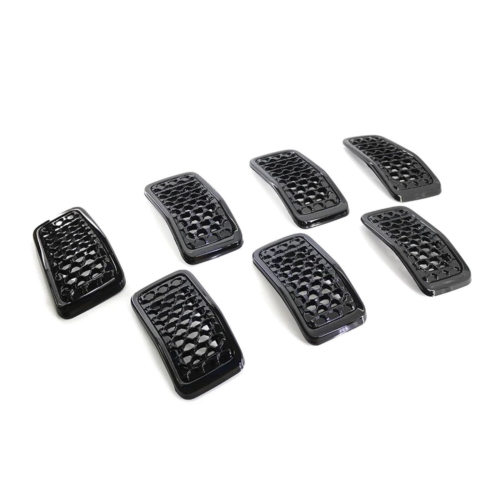Facelift Grill Für Jeep Für Cherokee 2019 2020 2021 2022 7Pcs Glänzend Schwarz/Chrom Auto Vorderen Stoßfänger Nieren Mesh Grille Zubehör Kühlergrill Passend(Glossy Black) von WANSONGHUI