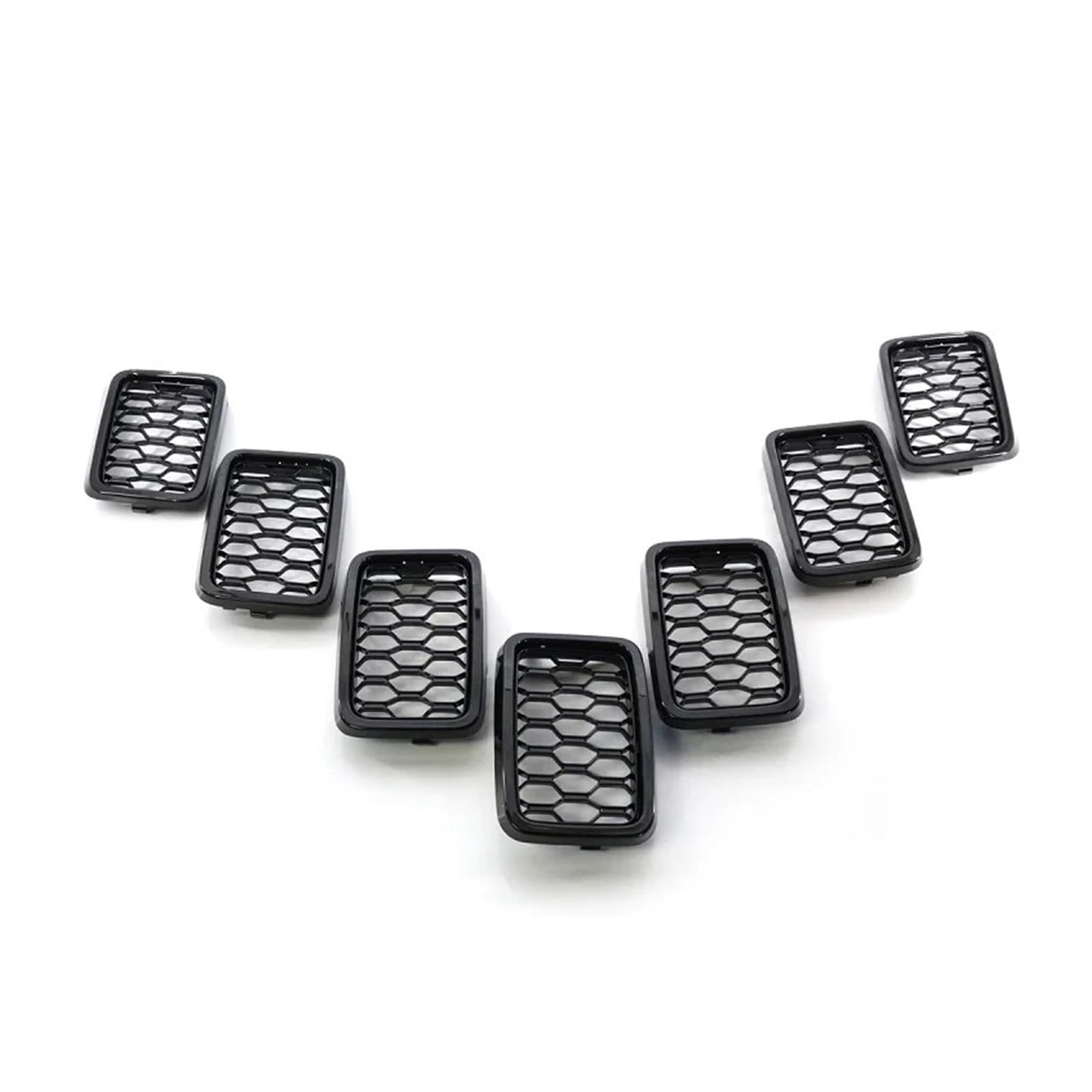 Facelift Grill Für Jeep Für Grand Für Cherokee 2017-2020 Chromrahmen Mesh Kühlergrill 68317863AA Autoprodukte Kühlergrill Passend(Schwarz) von WANSONGHUI