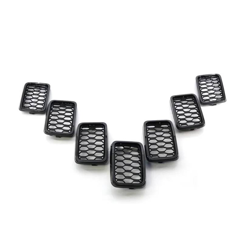 Facelift Grill Für Jeep Für Grand Für Cherokee 2017-2020 Chromrahmen Mesh Kühlergrill 68317863AA Autoprodukte Kühlergrill Passend(Schwarz) von WANSONGHUI