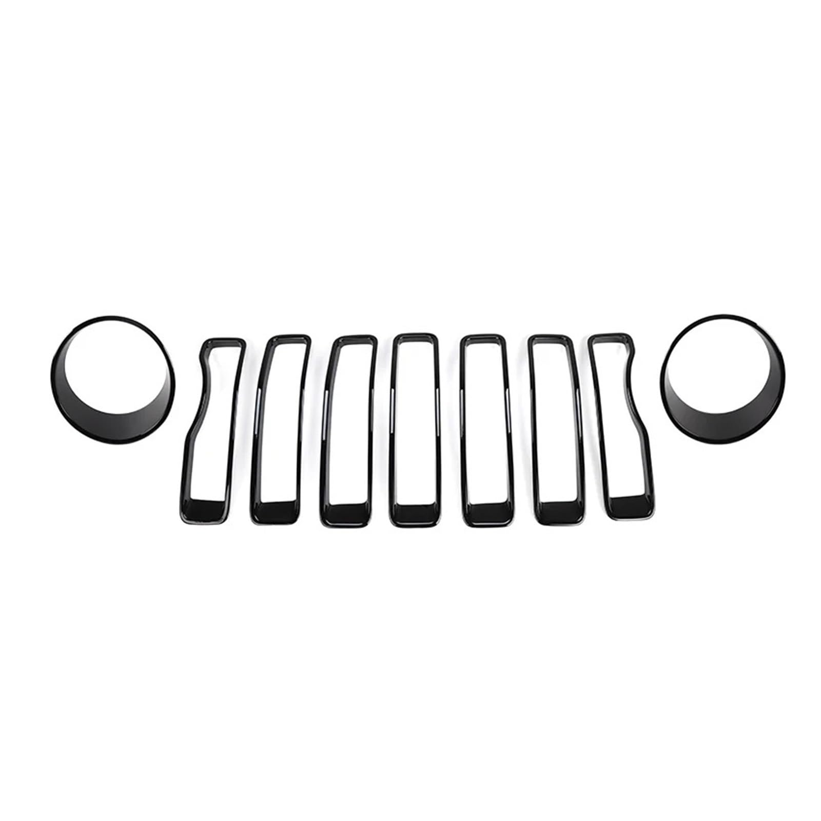 Facelift Grill Für Jeep Wrangler JL 2018+ ABS-Autoaußenfrontscheinwerferlampe und Renngrilldekorationsverkleidungsaufkleber Kühlergrill Passend(Black A Set) von WANSONGHUI