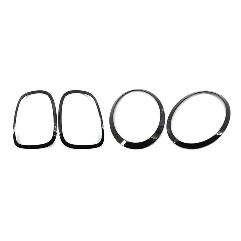 Facelift Grill Für Mini Für Cooper F55 F56 F57 2014+ Glänzend Schwarz Vorne Hinten Auto Scheinwerfer Augenlid Rahmen Kit Kühlergrill Trim Rücklicht Rahmen Abdeckung Kühlergrill Passend(4PCS) von WANSONGHUI