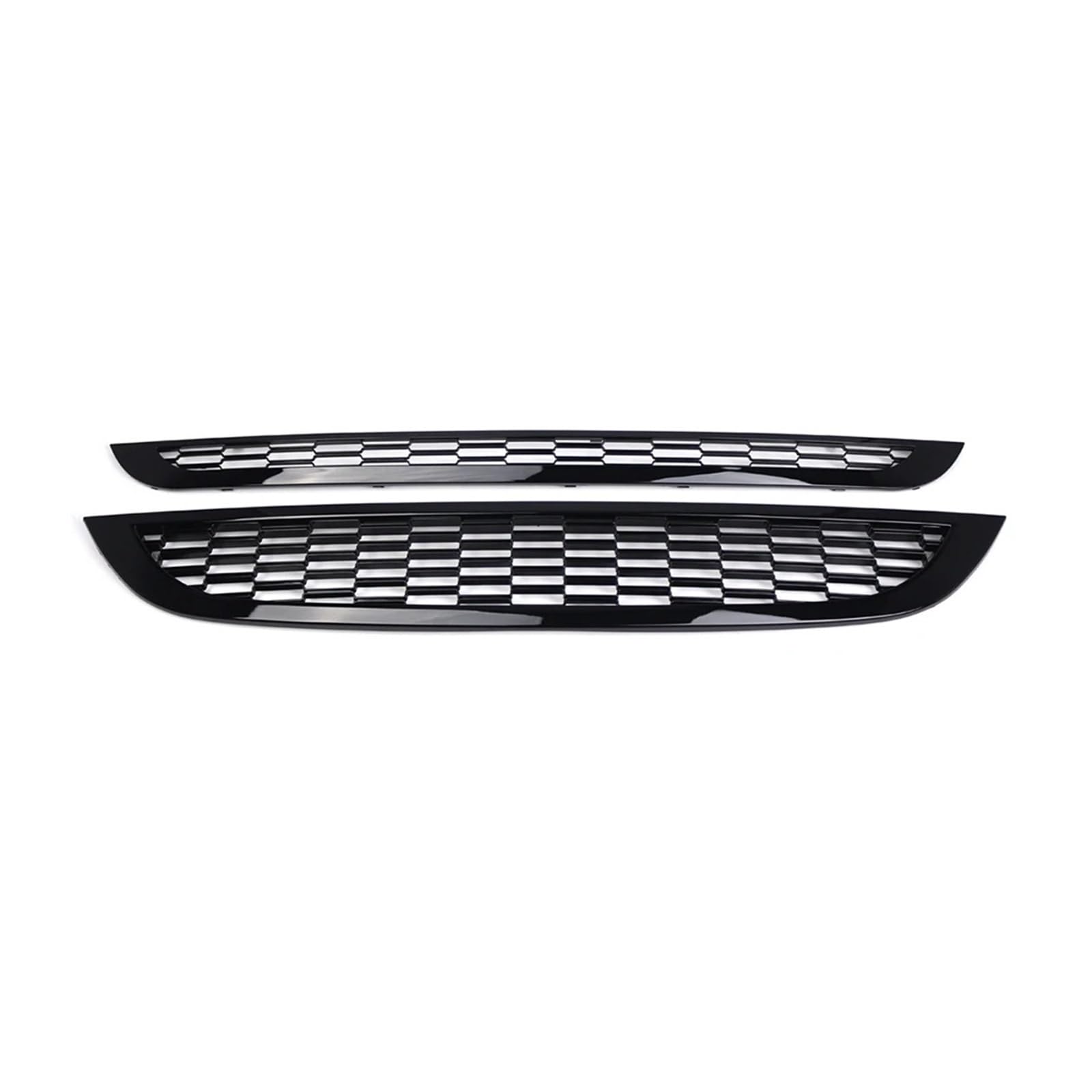 Facelift Grill Für Mini Für Cooper S R50 R52 R53 2001-2006 OE 51137133847 ABS-Kunststoff 2-teiliger Frontstoßstangengrill Oberer + Unterer Mesh-Grill Kühlergrill Passend(Glossy Black) von WANSONGHUI