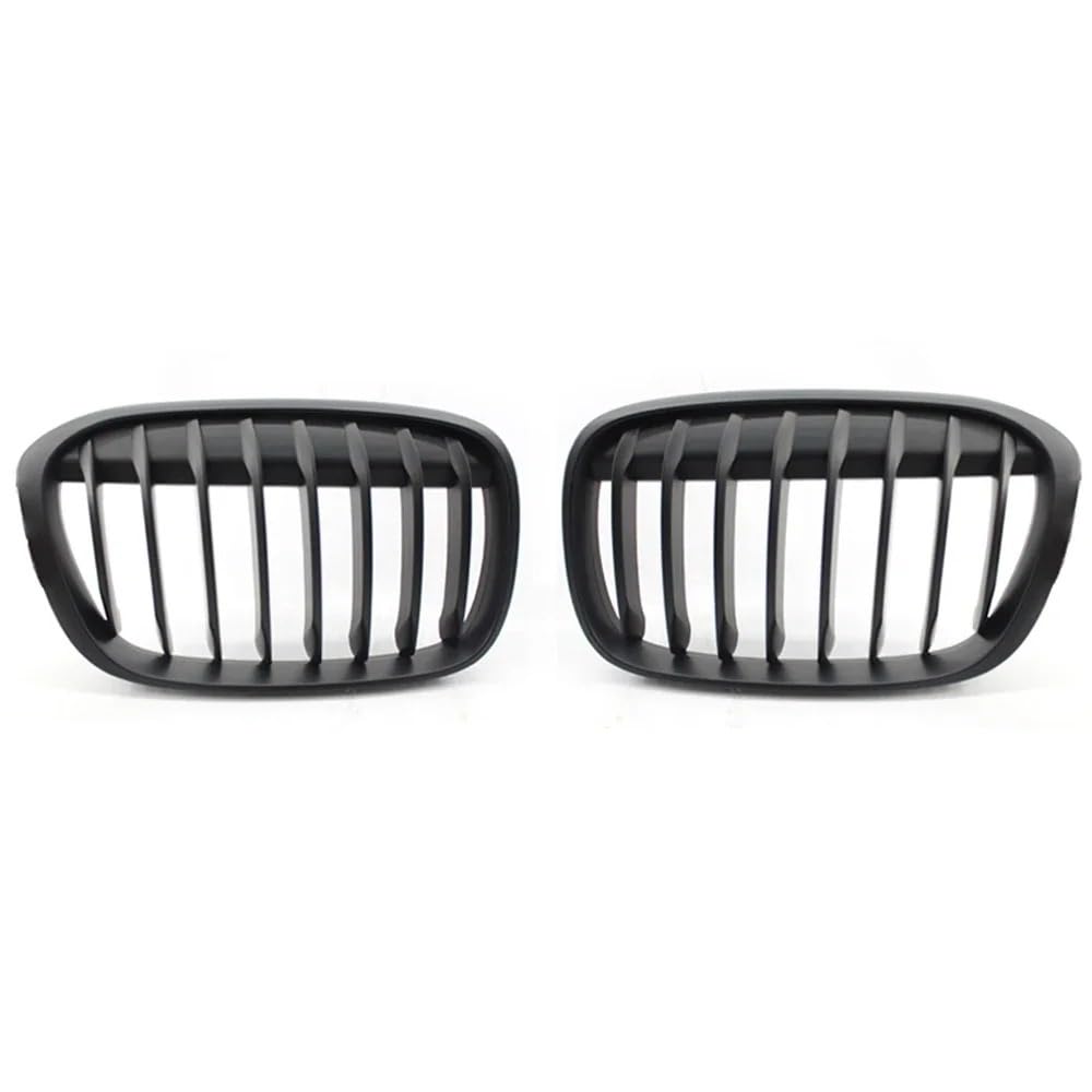 Facelift Grill Für X1 F48 F49 2016-2019 51117383363 51117383364 Paar Auto Vorderen Stoßfänger Haube Nieren Gitter Grill Ersatz Auto Zubehör Kühlergrill Passend(Matte Black) von WANSONGHUI