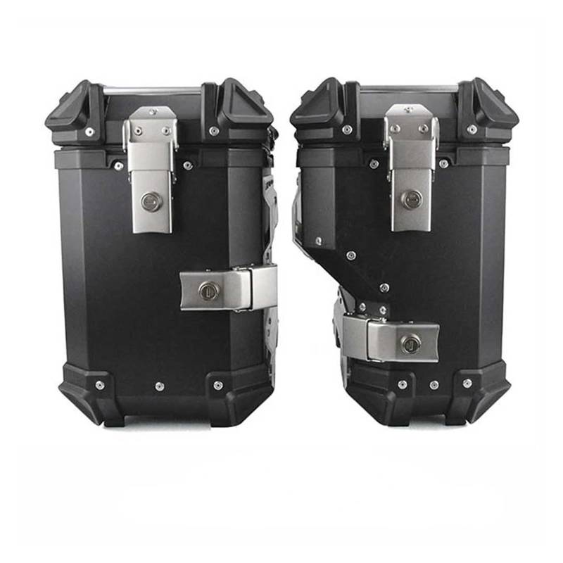 Motorrad Gepäckträger Für CFMOTO Für 800MT Motorrad Stamm Box Seite Gepäck Fall Pannier Rack Rahmen Hinten Helm Unterstützung(38L Side Box Black) von WANSONGHUI