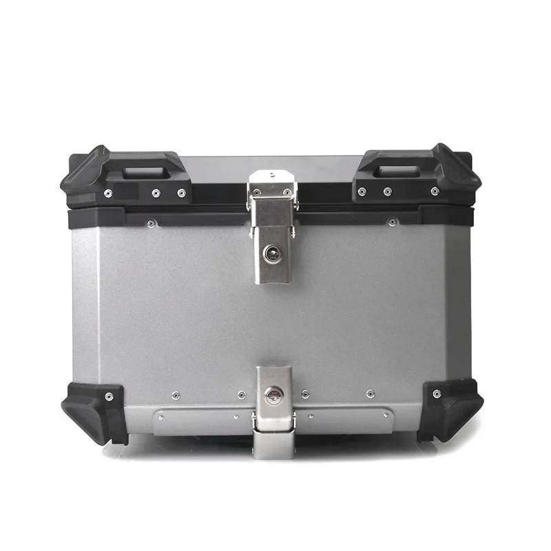 Motorrad Gepäckträger Für CFMOTO Für 800MT Motorrad Stamm Box Seite Gepäck Fall Pannier Rack Rahmen Hinten Helm Unterstützung(45L Topcase Silver) von WANSONGHUI