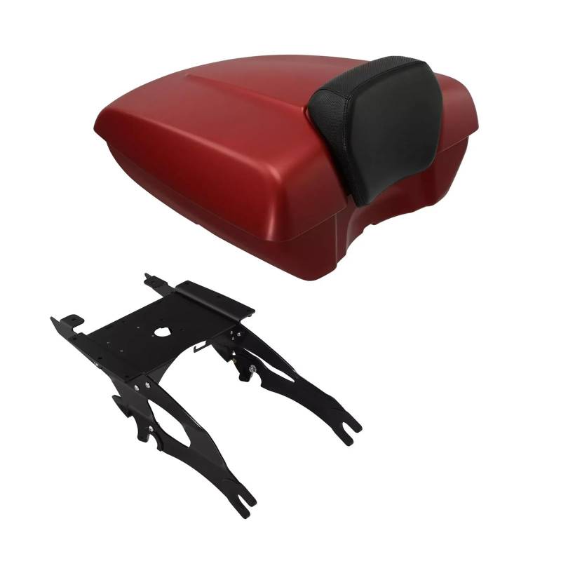 Motorrad Gepäckträger Für Indian Für Häuptling 2014 2015 2016 2017 2018 2019 2020 2021 2022 2023 2024 Motorrad Low Profile Stamm Rückenlehne Montieren(Matte Red) von WANSONGHUI