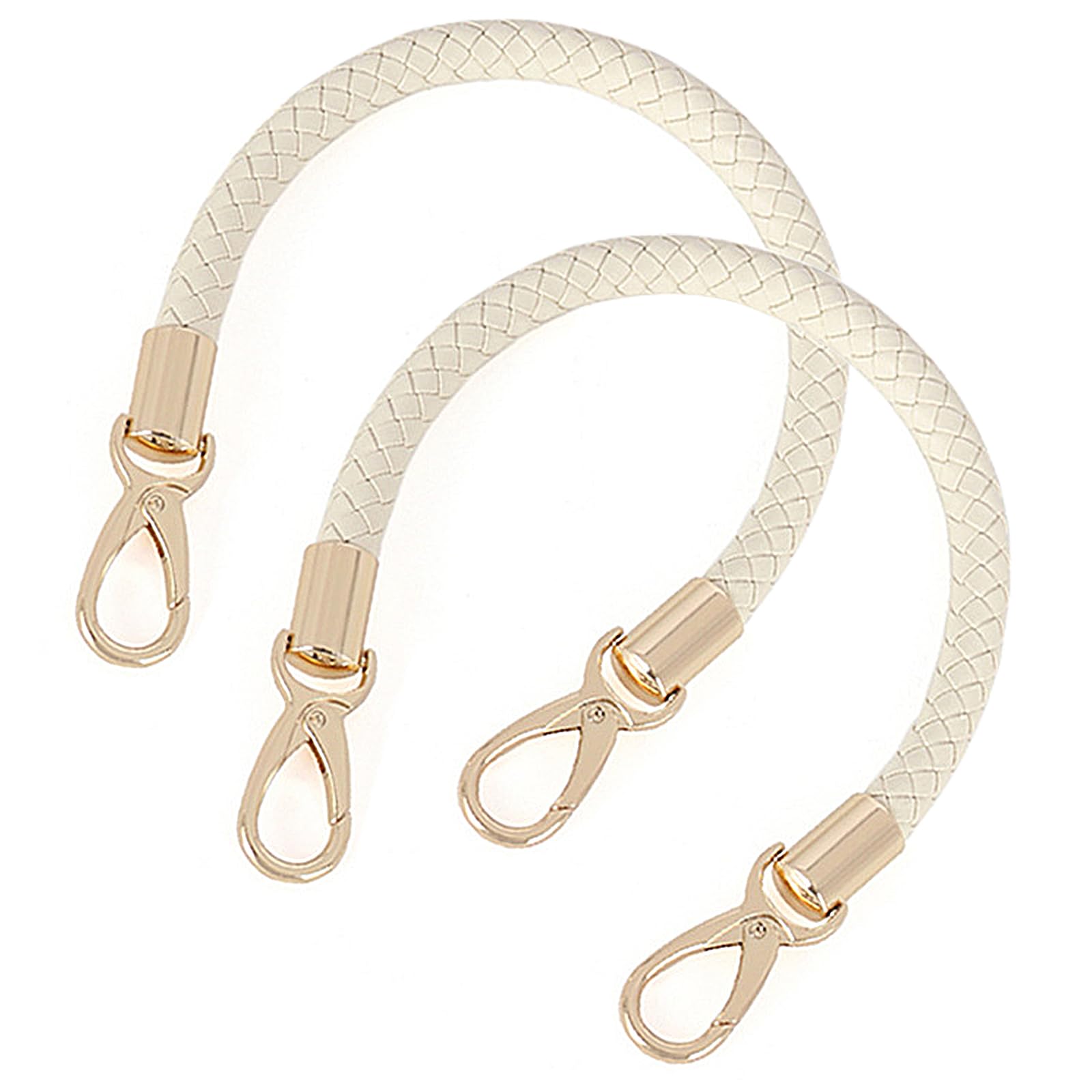 WANYI 2 Stück 40cm Taschenhenkel Leder Taschengurte zum Wechseln DIY Taschengriffe Schultergurt Taschenriemen Ersatzhenkel für Taschen Handtasche Geldbörse mit 2 Gold Karabinerhaken (Beige) von WANYI