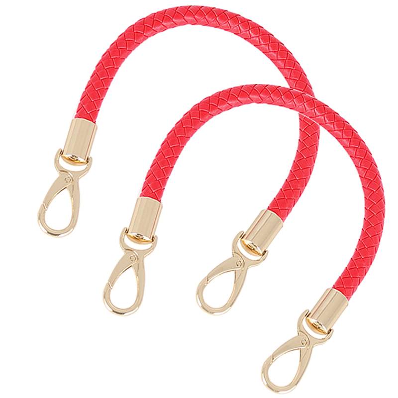 WANYI 2 Stück 40cm Taschenhenkel Leder Taschengurte zum Wechseln DIY Taschengriffe Schultergurt Taschenriemen Ersatzhenkel für Taschen Handtasche Geldbörse mit 2 Gold Karabinerhaken (Rot) von WANYI