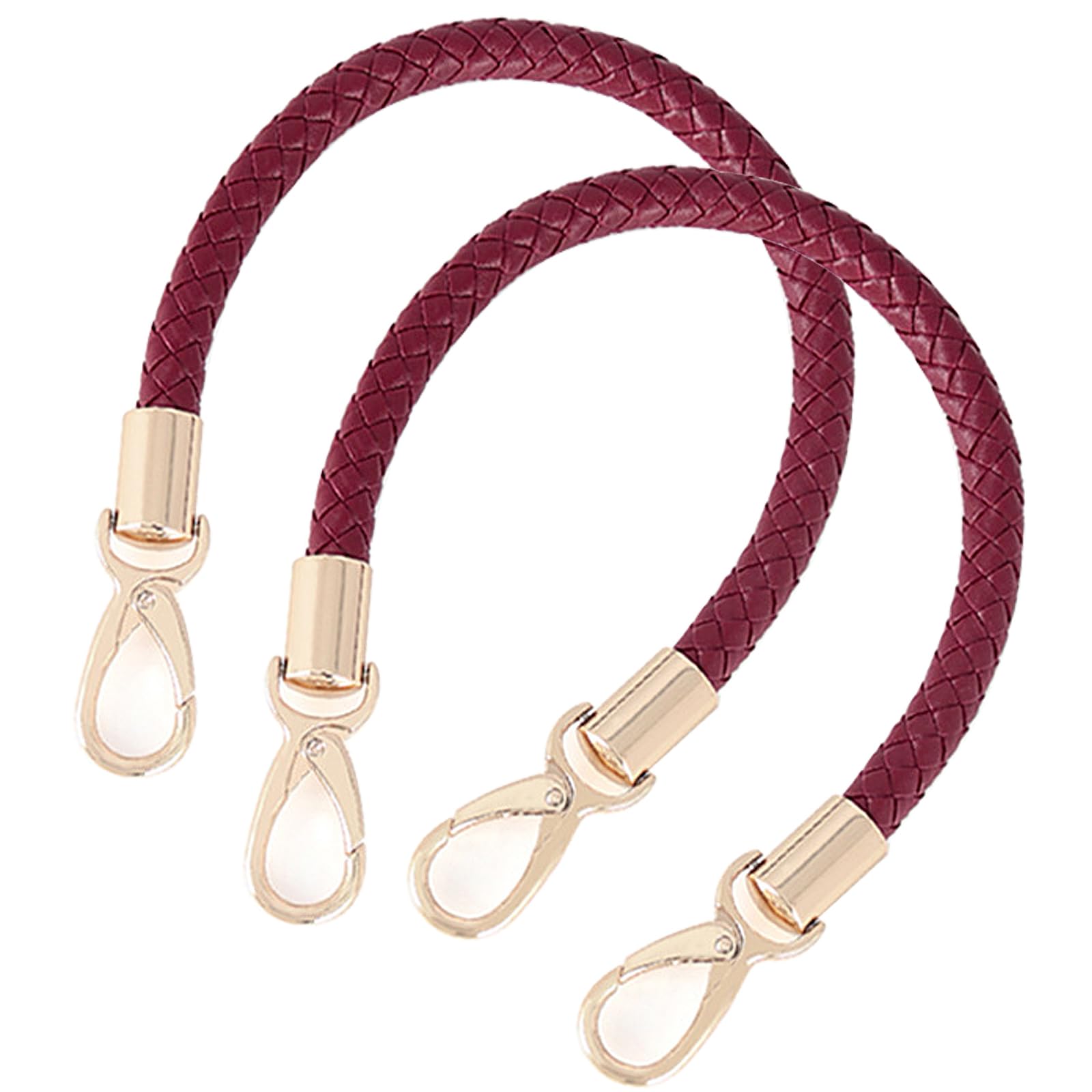 WANYI 2 Stück 40cm Taschenhenkel Leder Taschengurte zum Wechseln DIY Taschengriffe Schultergurt Taschenriemen Ersatzhenkel für Taschen Handtasche Geldbörse mit 2 Gold Karabinerhaken (Rot 2) von WANYI