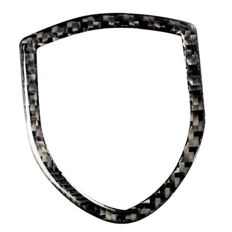 [Replacement] Auto Außen Front Logo Emblem Trim Abdeckung Rahmen Schwarz Carbon Faser Fit for Porsche for Cayenne for Macan 2014-2019 WANZHI von WANZHI