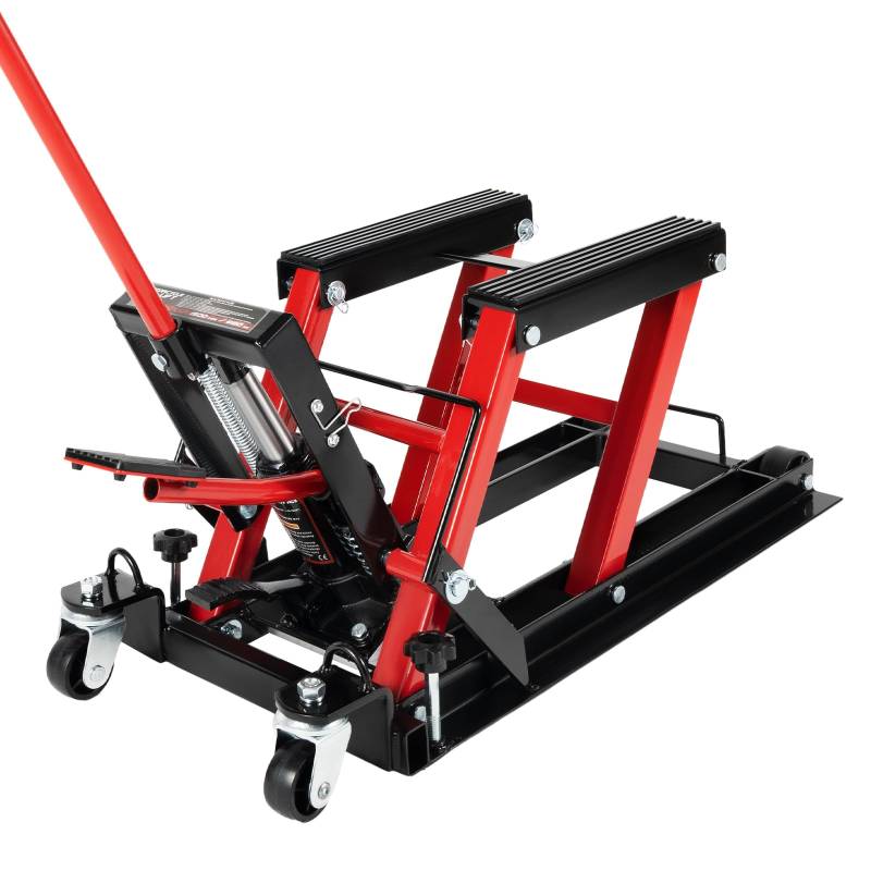 WAPHOERTE Hydraulischer Motorradheber mit maximal 680 kg Tragfähigkeit, Verstellbarer Motorrad-Reparaturständer, Hubbereich 115–365 mm für Garagen und Außenanwendungen von WAPHOERTE