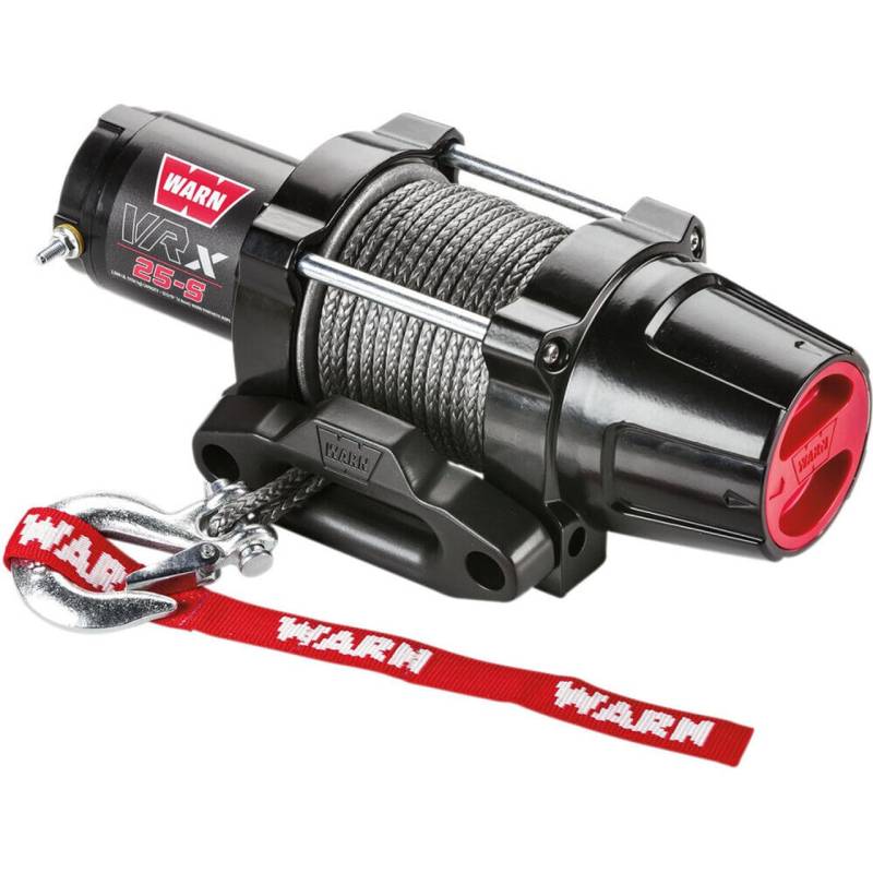 WARN 101020 VRX 25-S Powersports Winde mit am Lenker montiertem Schalter und synthetischem Seil: 5 mm (3/16 Zoll) Durchmesser x 15 Meter Länge, 1,25 Tonnen (2.500 lb) Tragkraft von WARN