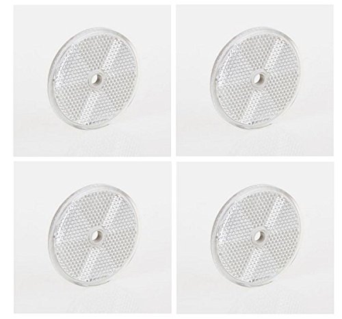 Reflektor Katzenaugen Rückstrahler 4 Stk anschraubbar Weiß Rund D=6 cm Anhänger von WAS IST WAS