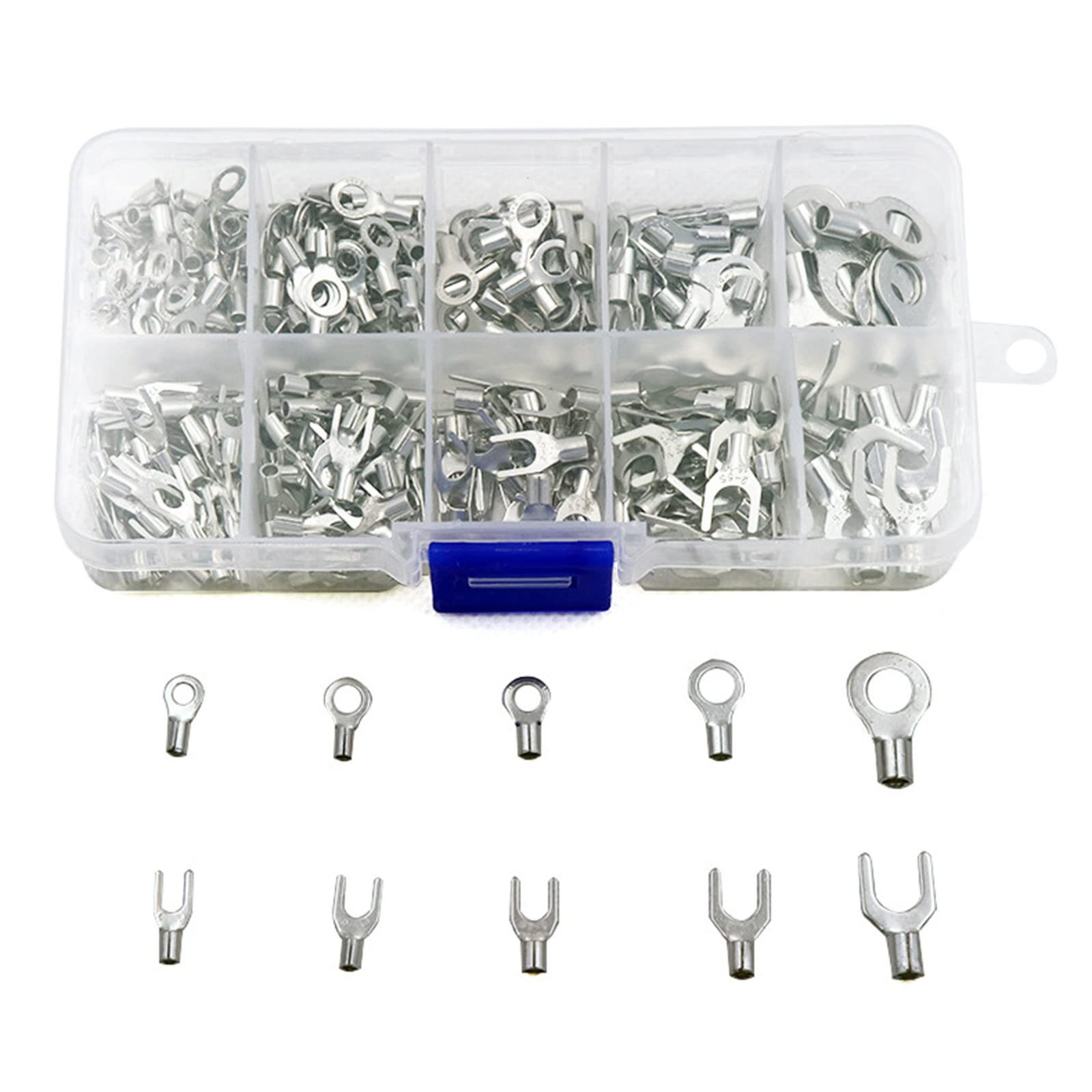 320 Stück 10-in-1 Kleine Gabelkabelschuhe Aus Verzinntem Messing Nicht Isolierte Elektrische Kabelverbinder Sortimentsset Kabelschuhe Crimp Stecker 320 Stück 10-in-1 Kleine Gabelkabelschuhe Aus Verzinntem Messing Nicht Isolierte Elektrische Kabelverbinder Sortimentsset Kabelschuhe Crimp Stecker von WATERBELINE