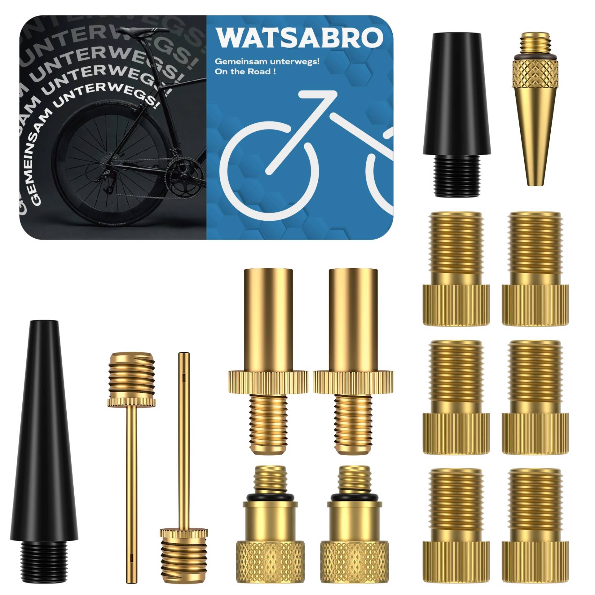 WATSABRO Fahrradventil Adapter Set,Fahrrad Adapter Französisch Ventil,Auto Ventil Adapte,Luftpumpe,Kompressor Ventil Adapter von WATSABRO