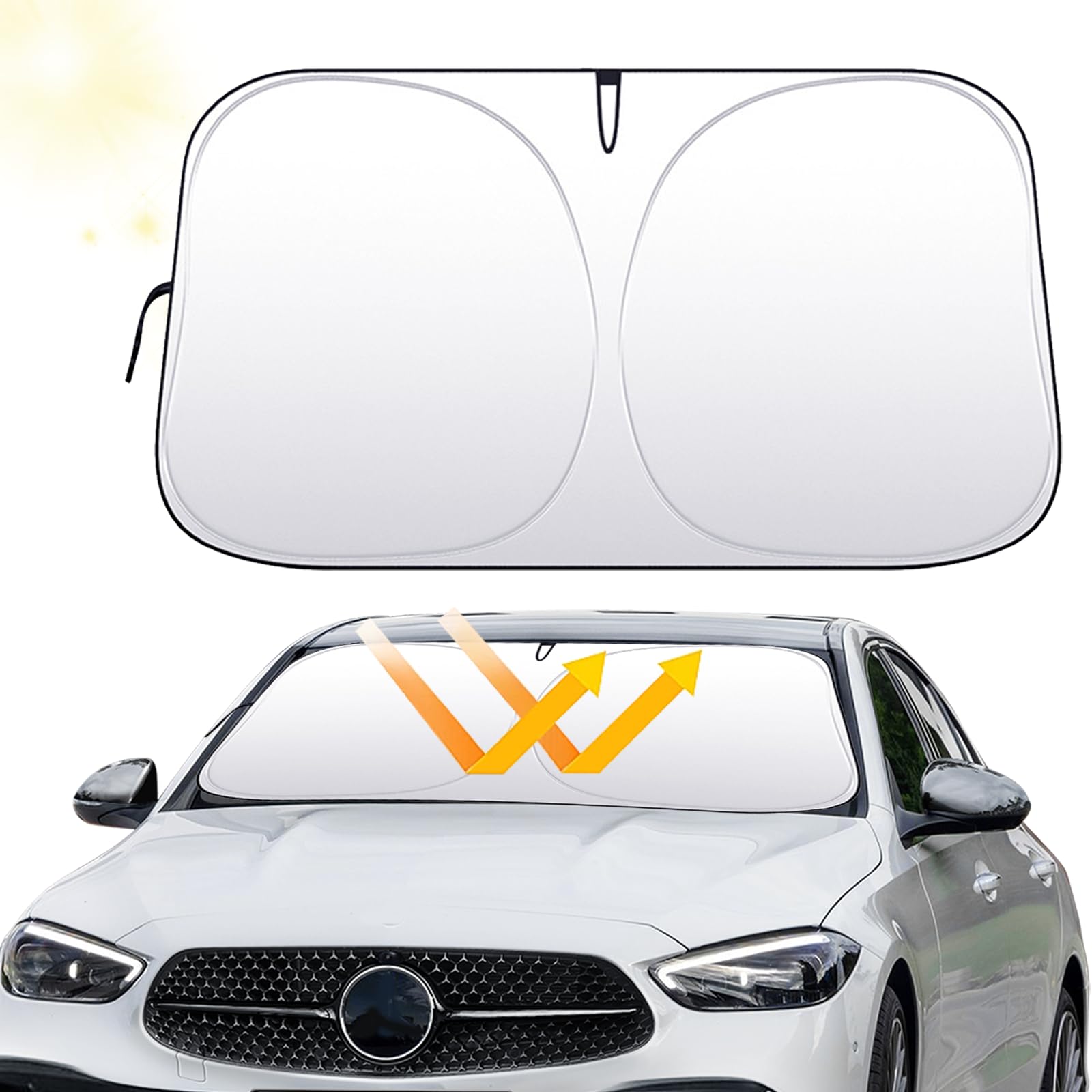 145x80cm Sonnenschutz Auto Frontscheibe, Windschutzscheibe Sonnenblende, Faltbar Auto Sonnenblende Vorne, Auto Frontscheibe mit Aufbewahrungstasche Innen UV-Schutz für Meisten Autos 145x80cm Sonnenschutz Auto Frontscheibe, Windschutzscheibe Sonnenblende, Faltbar Auto Sonnenblende Vorne, Auto Frontscheibe mit Aufbewahrungstasche Innen UV-Schutz für Meisten Autos von WAYBWZDQ