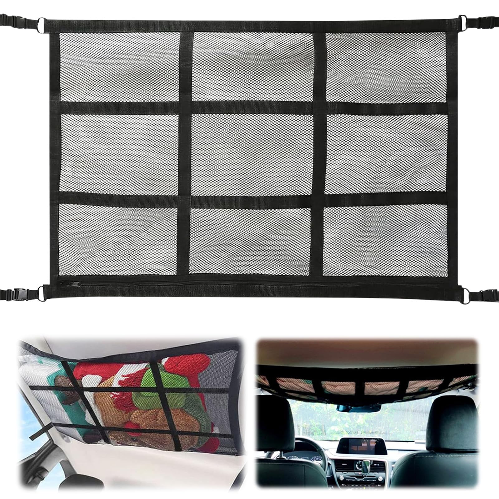 Gepäcknetz Autodach, 90 x 60cm Kofferraumnetz Gepäcknetz Auto, Gepäcknetz Erstreckt, Auto Kofferraum Netze, Elastisch Netztasche aus Nylon, Autodach Aufbewahrung für Kofferraum SUV Gepäcknetz Autodach, 90 x 60cm Kofferraumnetz Gepäcknetz Auto, Gepäcknetz Erstreckt, Auto Kofferraum Netze, Elastisch Netztasche aus Nylon, Autodach Aufbewahrung für Kofferraum SUV von WAYBWZDQ