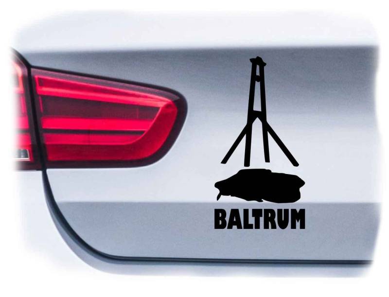 WB wohn trends Auto-Aufkleber, Baltrum Insel Silhouette Glocken-Turm, leuchtgelb, 15cm hoch, Farbe und Größe wählbar, KFZ-Sticker LKW Spruch von WB wohn trends