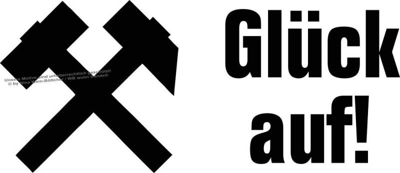 WB wohn trends Auto-Aufkleber, Glück auf Schlägel und Eisen Ruhrpott Ruhrgebiet, dunkelgrau, 15cm breit, Farbe und Größe wählbar, KFZ-Sticker LKW Spruch von WB wohn trends