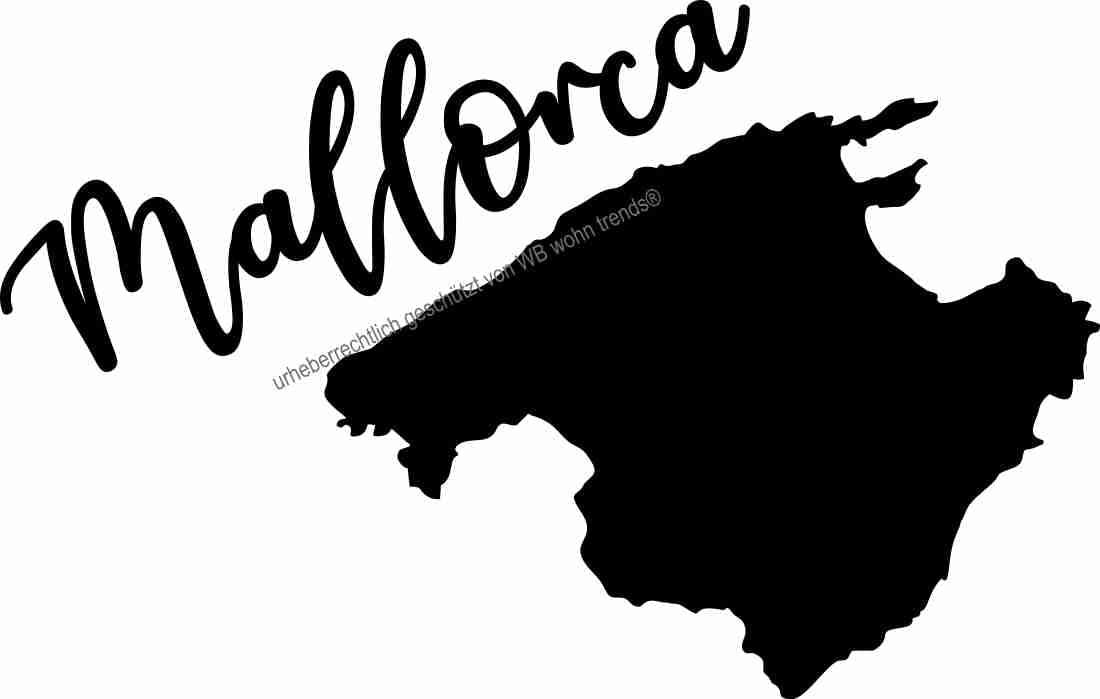 WB wohn trends Auto-Aufkleber, Mallorca Insel Silhouette, weiß, 15cm breit, Farbe und Größe wählbar, KFZ-Sticker LKW Spruch von WB wohn trends