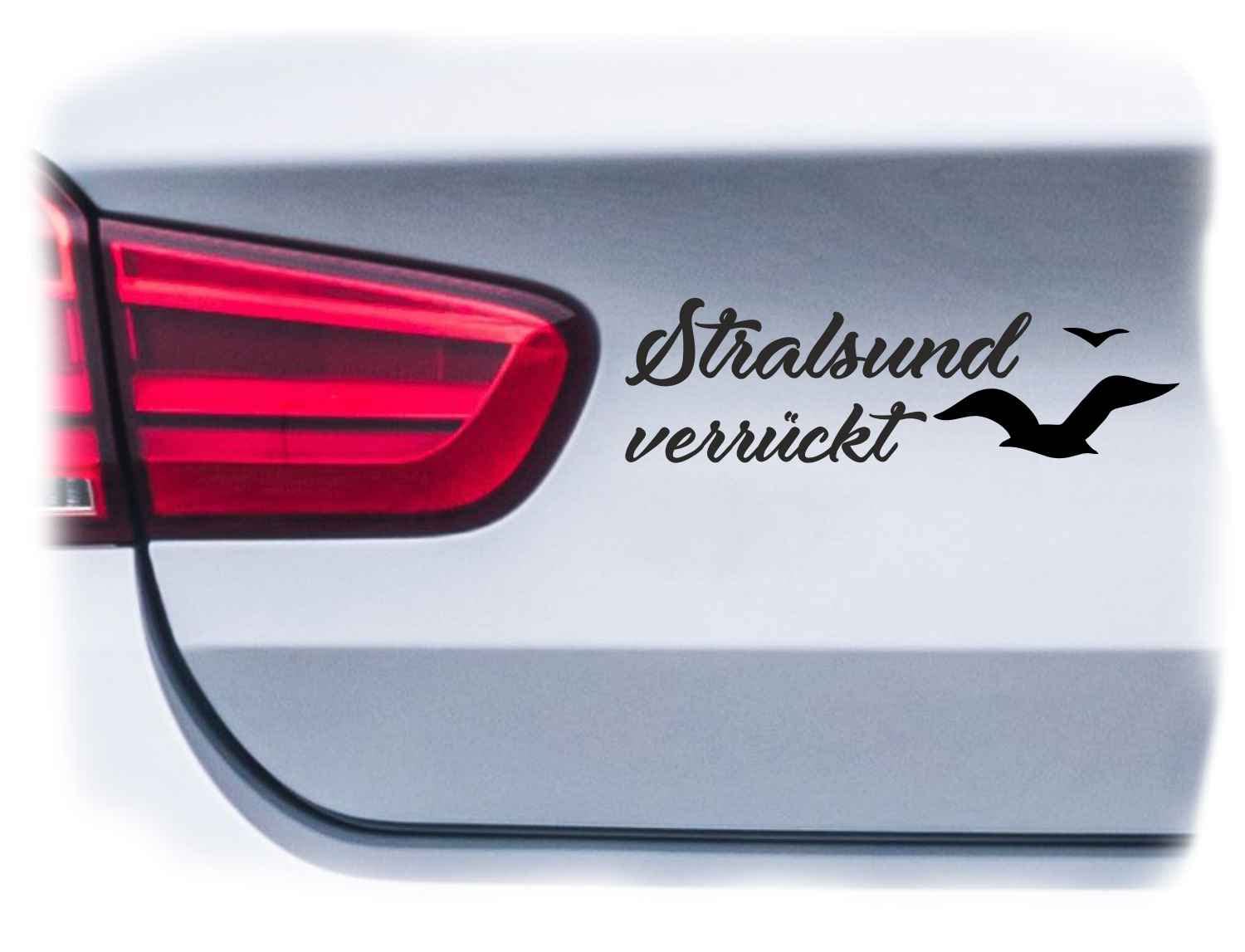 WB wohn trends Auto-Aufkleber, Stralsund verrückt, schwarz, 22cm breit, Farbe und Größe wählbar, KFZ-Sticker LKW Spruch WB wohn trends Auto-Aufkleber, Stralsund verrückt, schwarz, 22cm breit, Farbe und Größe wählbar, KFZ-Sticker LKW Spruch von WB wohn trends