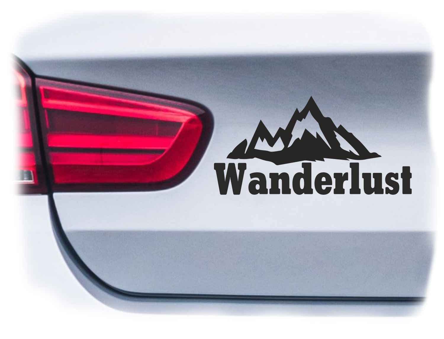 WB wohn trends Auto-Aufkleber, Wanderlust Berge, weiß, 15cm breit, Farbe und Größe wählbar, KFZ-Sticker LKW Spruch von WB wohn trends