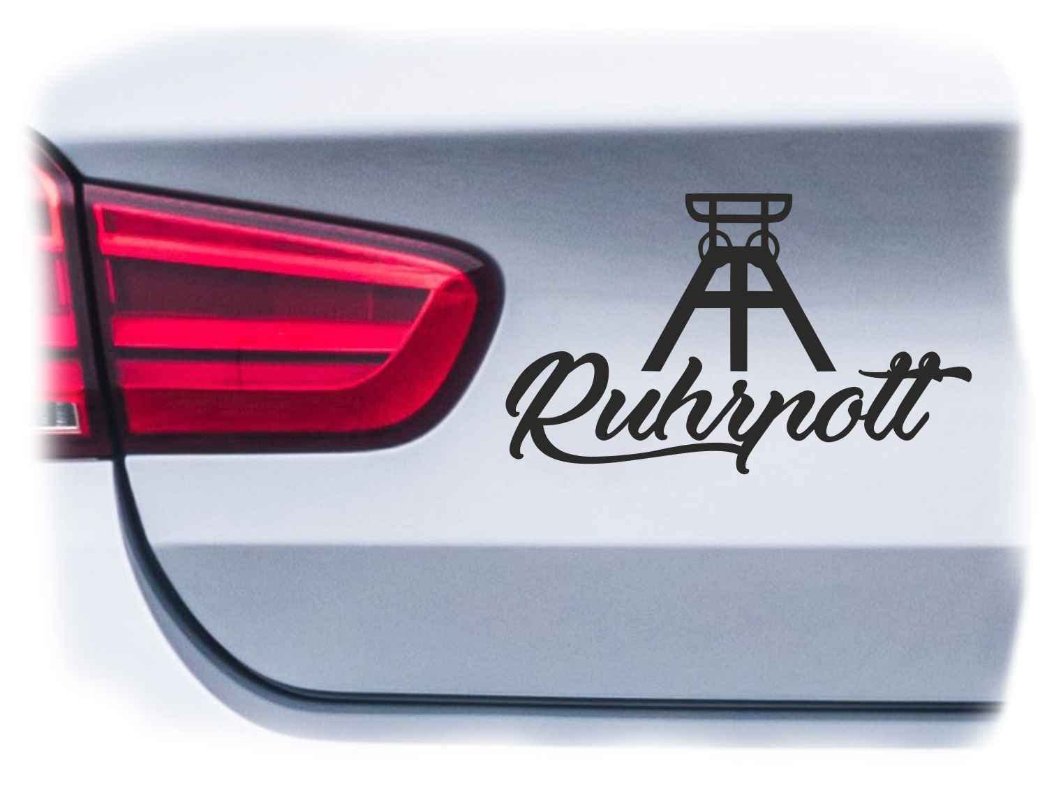 WB wohn trends Auto-Aufkleber, Ruhrpott mit Förderturm, Silber, 15cm breit, Farbe und Größe wählbar, KFZ-Sticker LKW Spruch von WB wohn trends