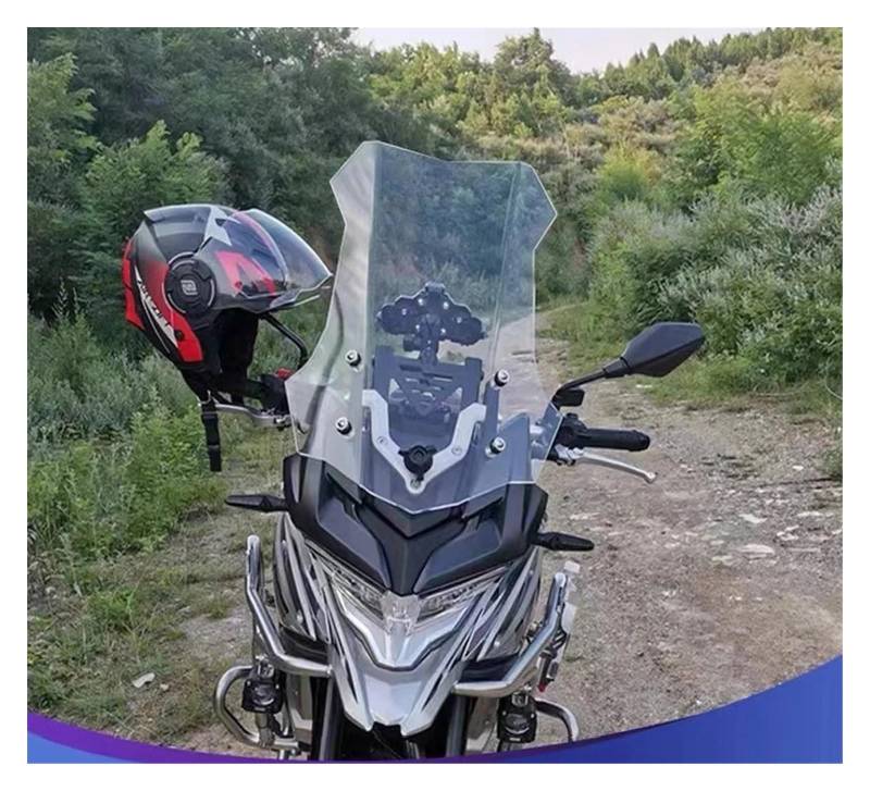Windschutzscheibe Motorräder ERHÖHTE WINDSCHUTZSCHEIBE Motorrad-Bildschirm Windschutzscheibe Für Loncin VOGE Valico 300DS 500DS 650DS 650DS Erhöhen Sie Den Windschutzabweiser von WBFLZTYOP