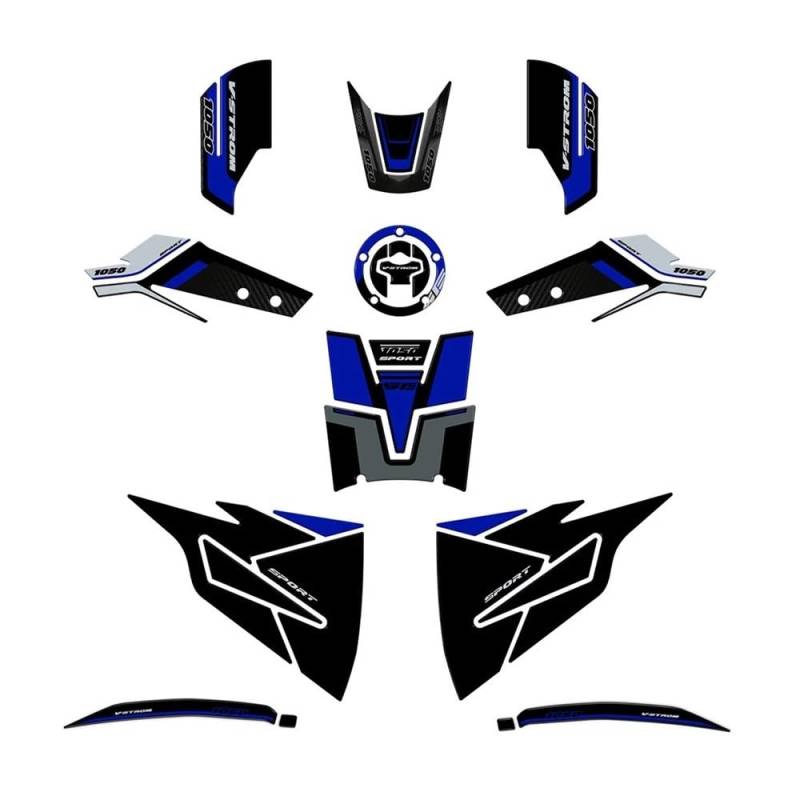 Motorrad Tank Pads Für Suzuki V-Strom 1050 SE 2024 Motorrad Epoxidharz Schutzaufkleber Tankpad Aufkleber Decals Kit von WBGDUIFLAS