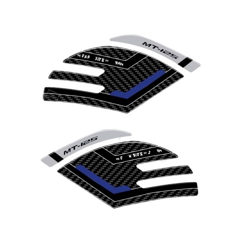 Motorrad Tank Pads Für Ya&maha MT125 MT125 2020-2023 Harz Motorrad Tank Side Pad Aufkleber Wasserdicht Anti-Scratch Protector von WBGDUIFLAS