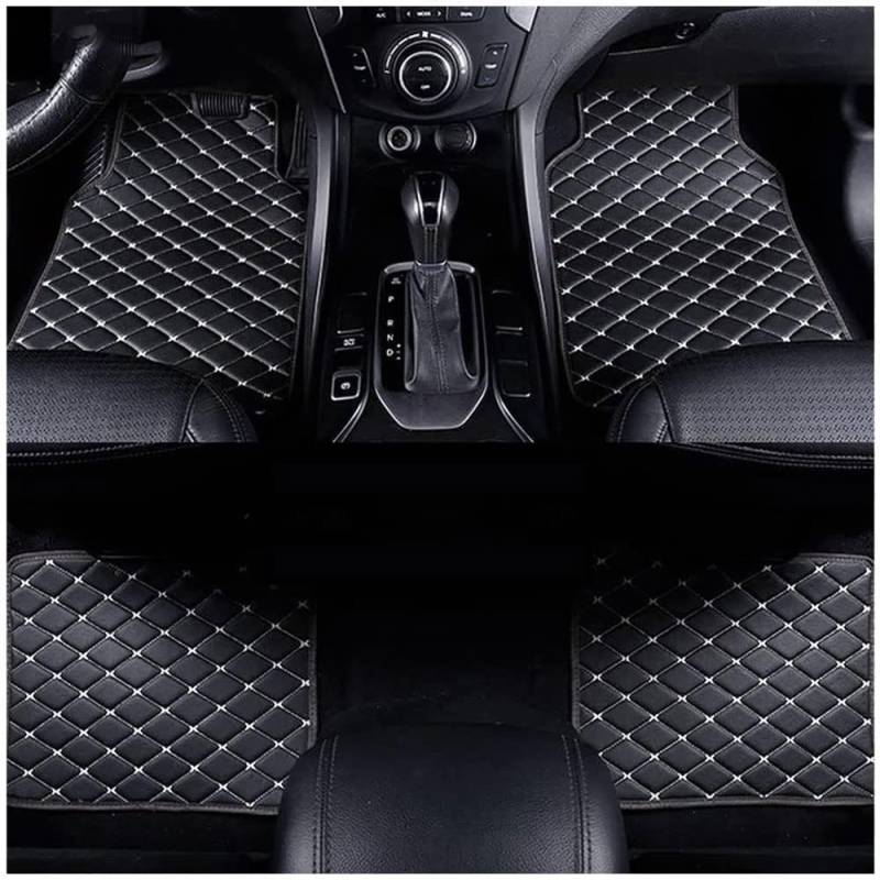 4Stück Leder Auto Fußmatten Für Aston Martin DB12 2023 2024 2025+, Allwetter rutschfeste wasserdichte Auto Set Accesorios,Black Beige von WBLLDP