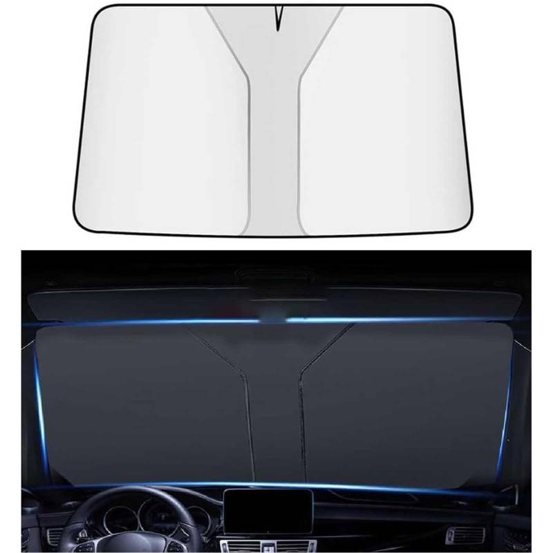 Auto Windschutzscheibe Sonnenblende für VW Multivan 2015-2021, Auto Frontscheibe Innen Windschutzscheibe Sonnenschirm Faltbares Design,Silver von WBWBB