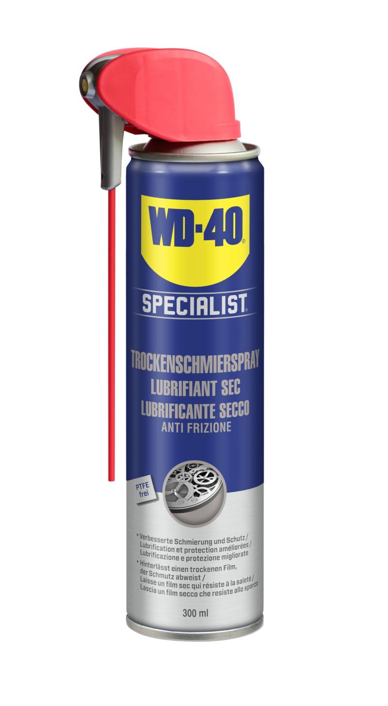 WD-40 Specialist PTFE-Trockenschmierspray Smart Straw 300ml, Metall, Kunststoff, Glas, Industrieanwendungen, Korrosion verhindern von WD-40 Specialist