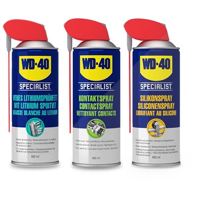Wd-40 400ml Kontaktspray + 400ml Lithiumsprühfett + 400ml Silikonspray [Hersteller-Nr. 40668220] von WD-40