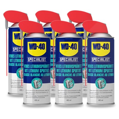 Wd-40 6x 400ml Weißes Lithiumsprühfett [Hersteller-Nr. 49390/25NBA] von WD-40