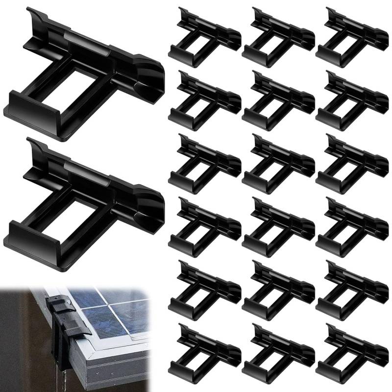 Solarpanel Wasserablauf Clips Schlammentfernungsclip 20Stk Ablauf Clips 35mm Entwässerungsclip Solar Clips für PV Solarpanelen Solarmodul Wasserablauf Reinigungs von WDZGX