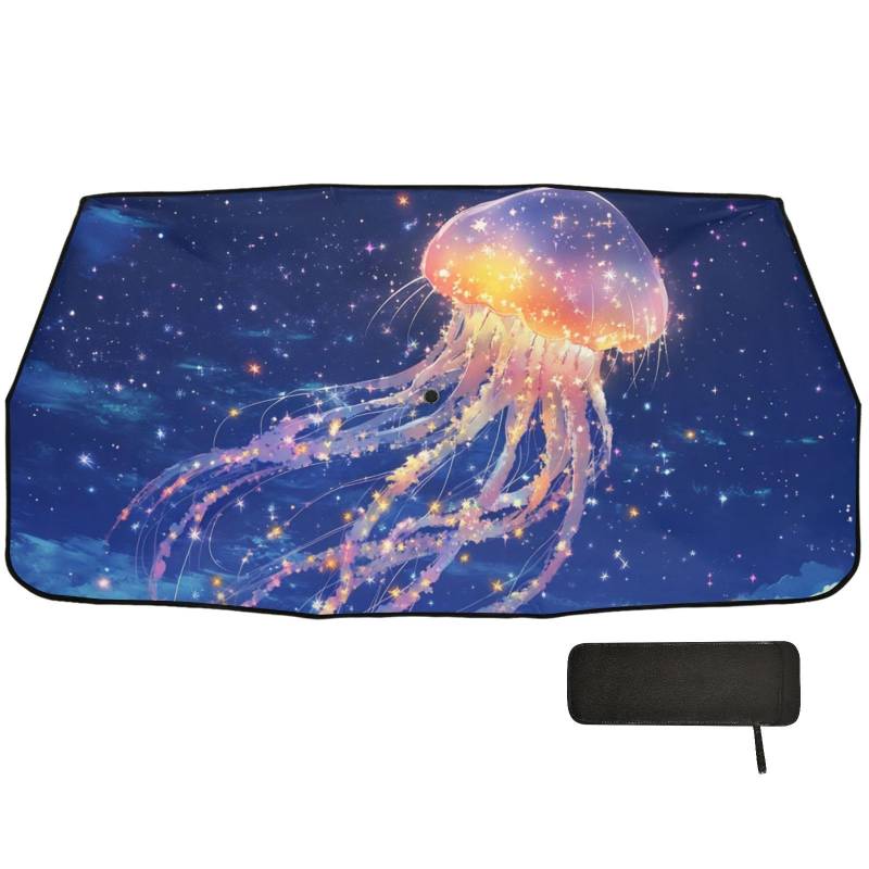 Ästhetische Quallen, einzigartiger blauer Auto-Sonnenschutz, Frontscheibe, faltbar, Organizer, Windschutzscheiben-Abdeckung, Viseras para el sol para carros von WDdZzyy